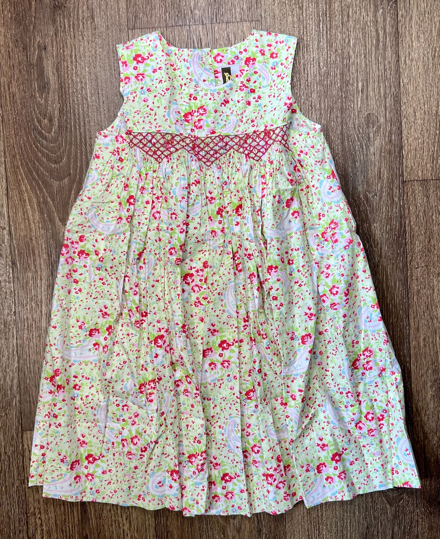 Pink Paisley Smocked Geo Dress