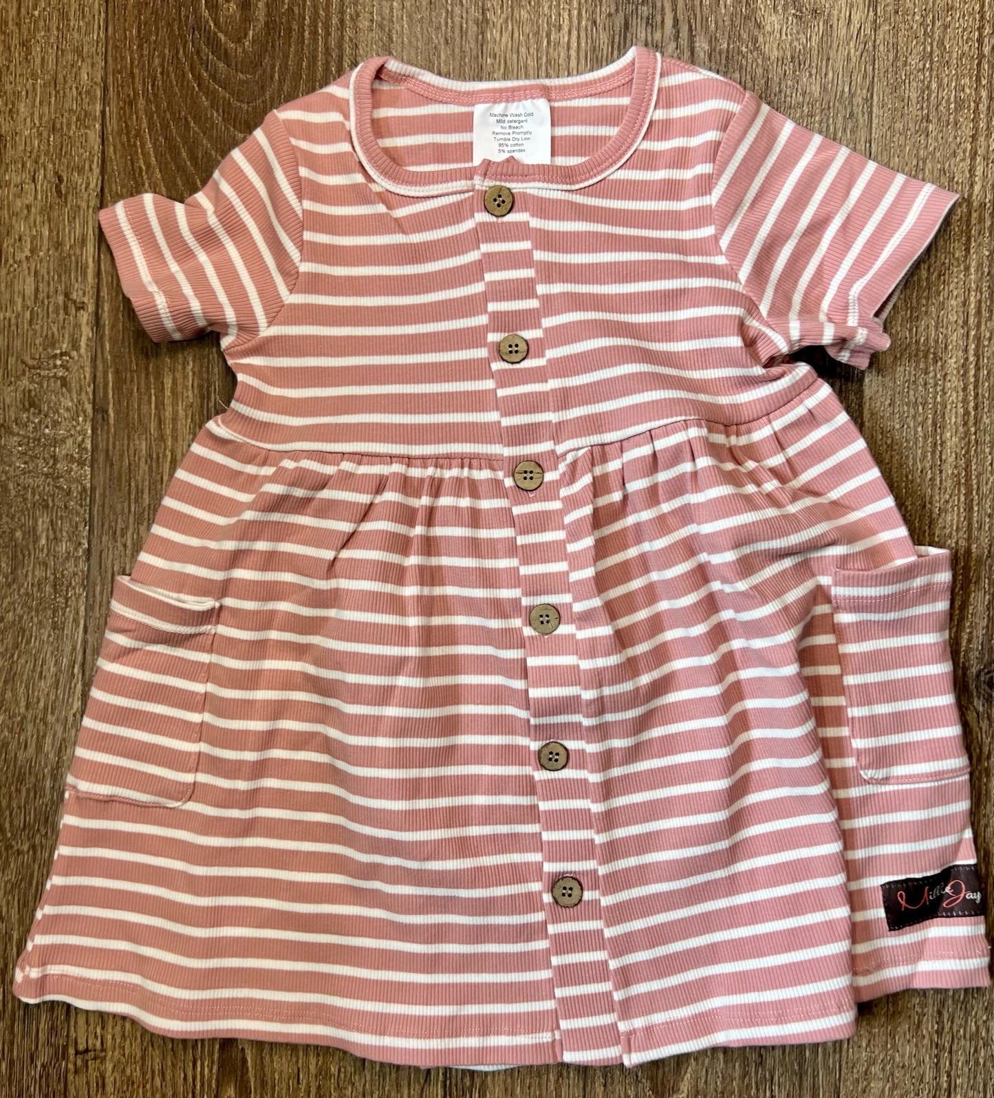 Mauve & White Stripe Dress