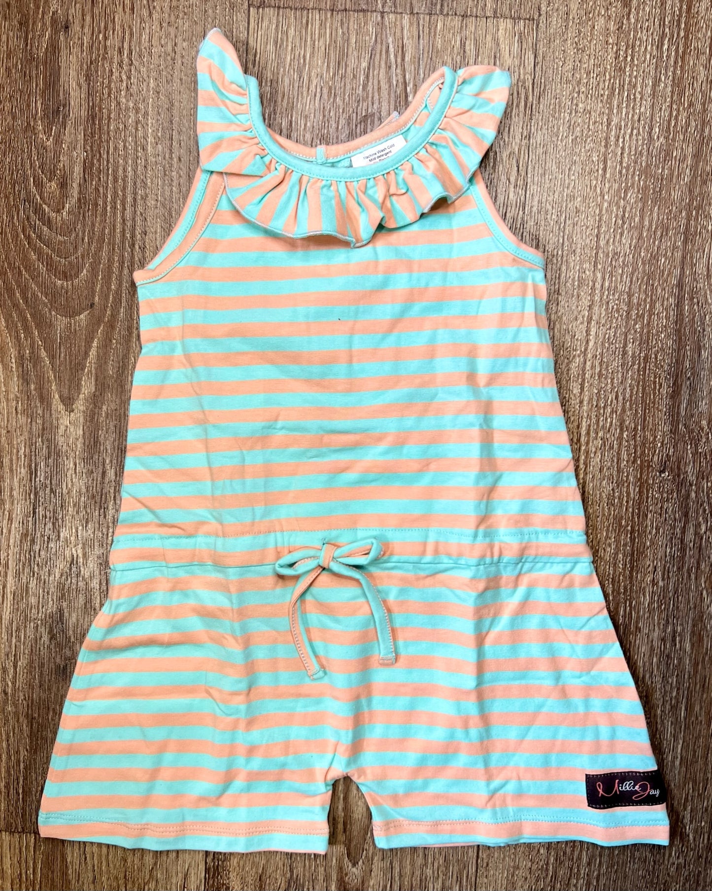 Orange & Teal Romper